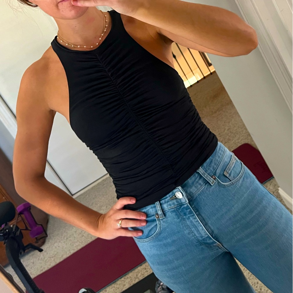 Pilcro- ruched tank